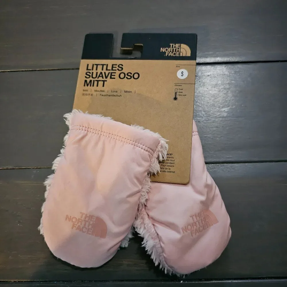 The North Face Peach Pink Littles Suave Oso Mitt Girl's Mittens Gloves Size S